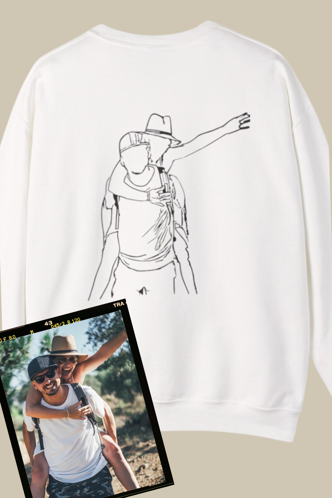 Couples Sweater With Custom Date & Outline